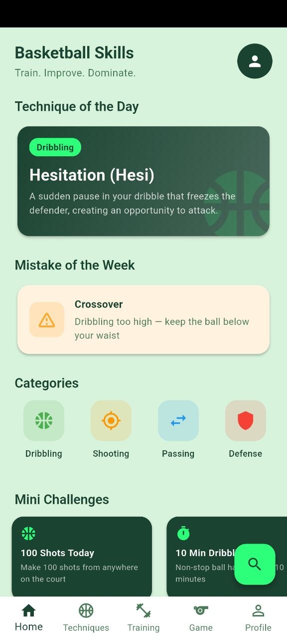 Technique details screen