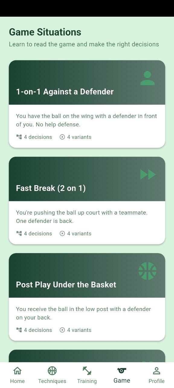 Game decision screen